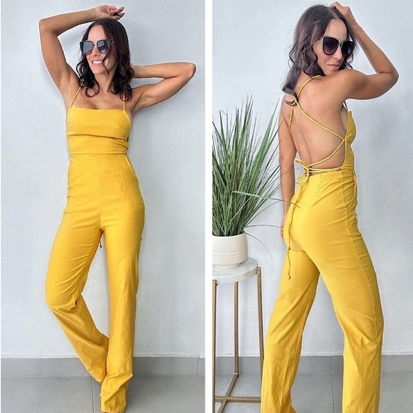 Hera Collection Pants - Hera Sleeveless Crisscrossed Back Jumpsuit